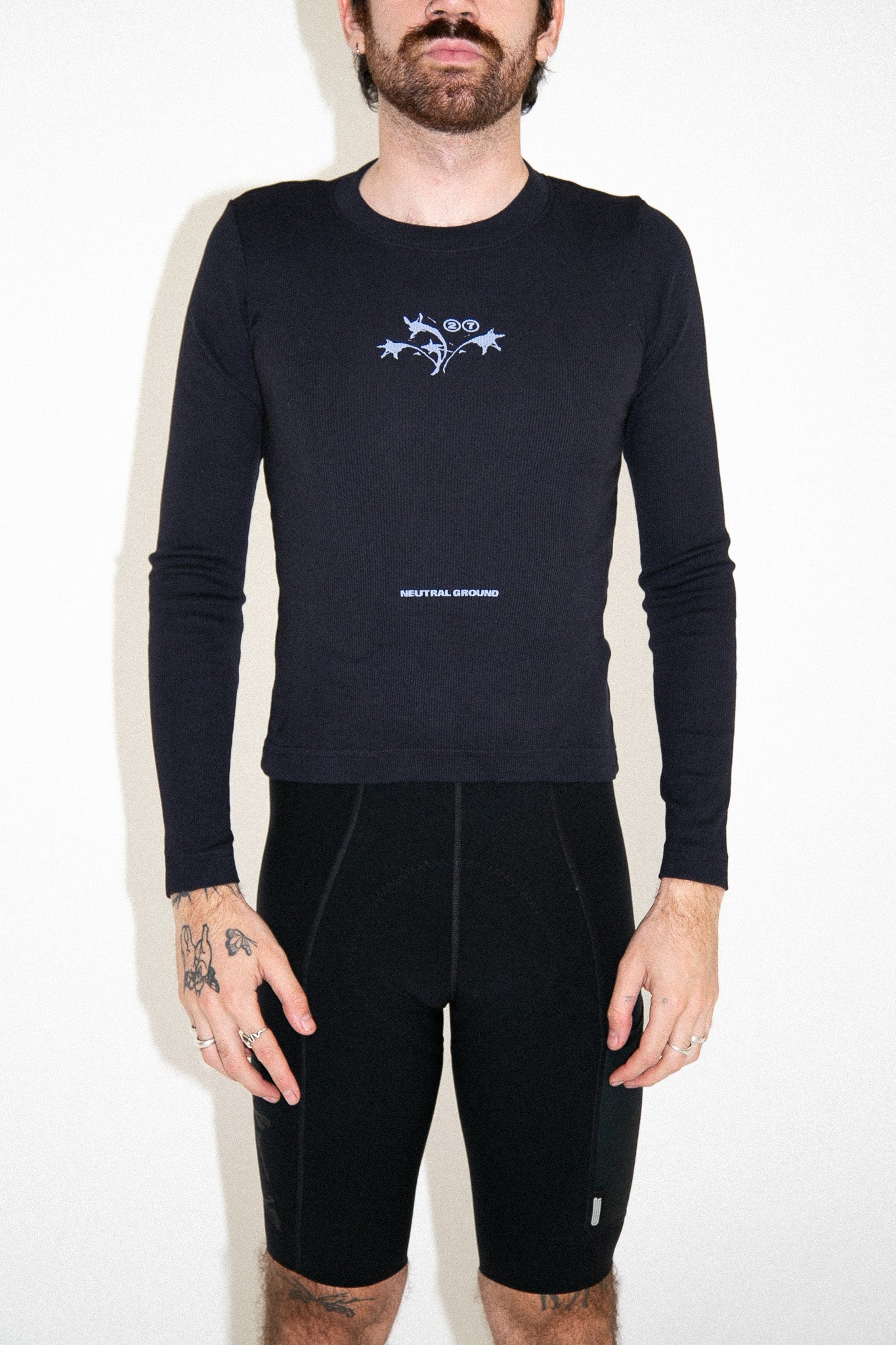 'Neutral Ground' Rib Knit Jersey - Nightshade