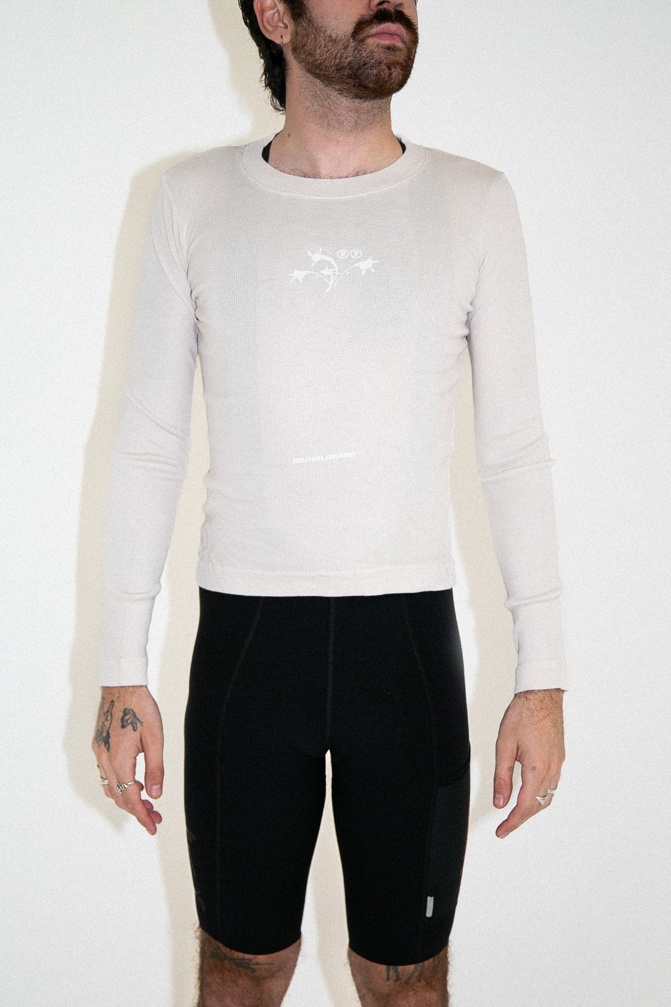 'Neutral Ground' Rib Knit Jersey - Bone